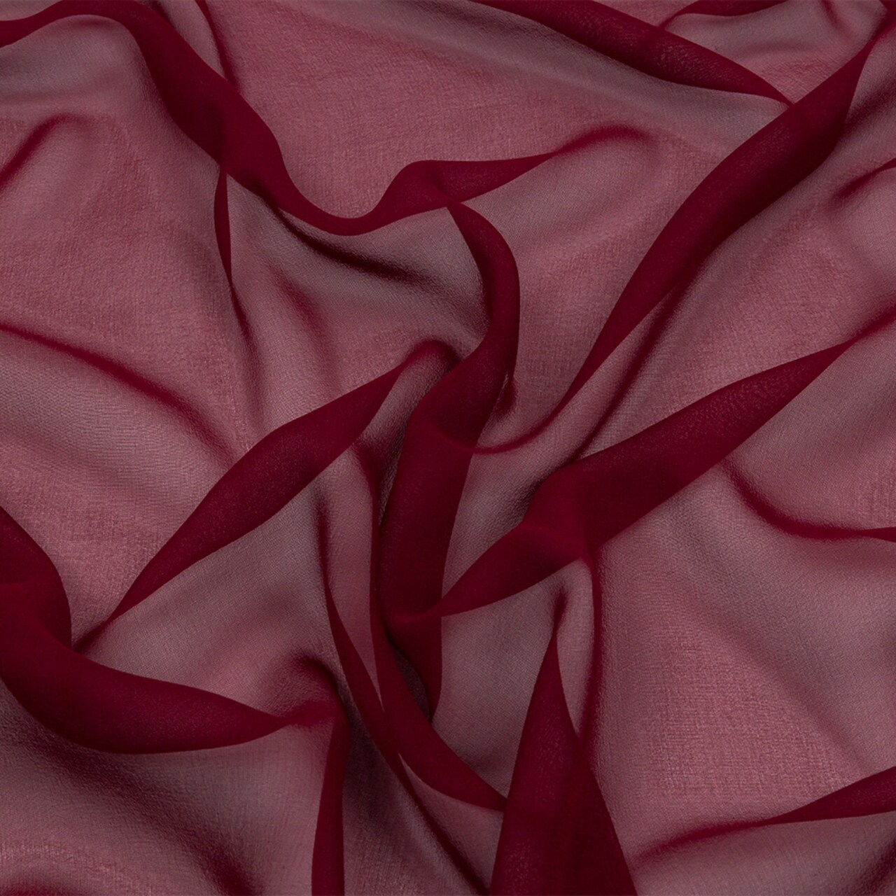 1 Yard Maroon Silk Chiffon Premium Solid Sheer Lightweight Fabric 44 Inch Width
